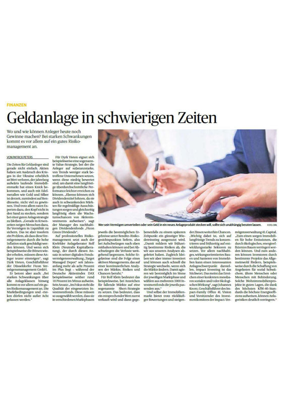 Rheinische Post Presse_Geldanlage_in_schwierigen_Zeiten_20221210_565x800